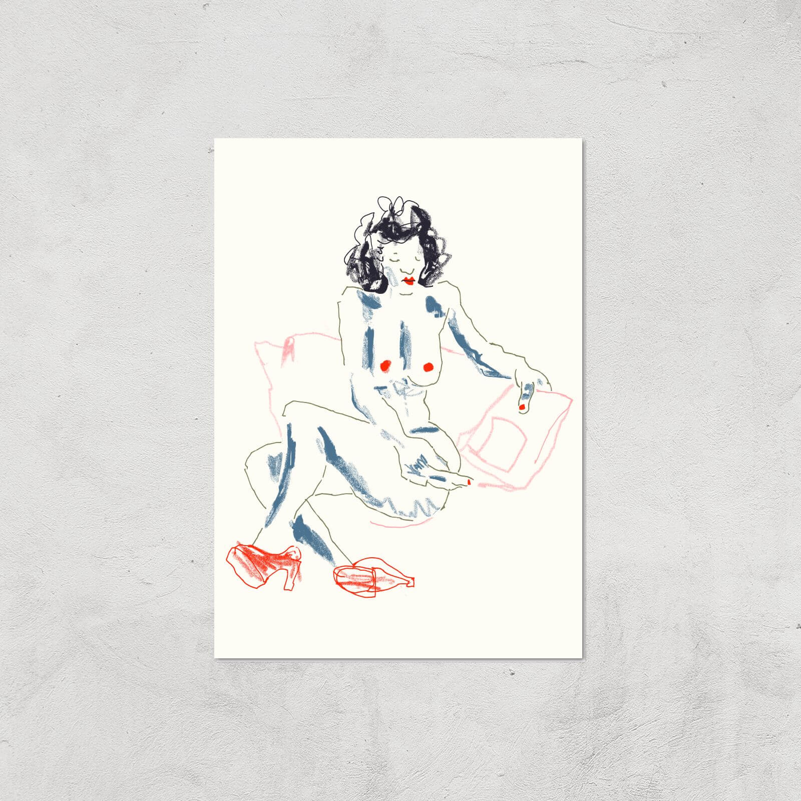 Girl With A Magazine Light Giclee Art Print - A4 - Print Only