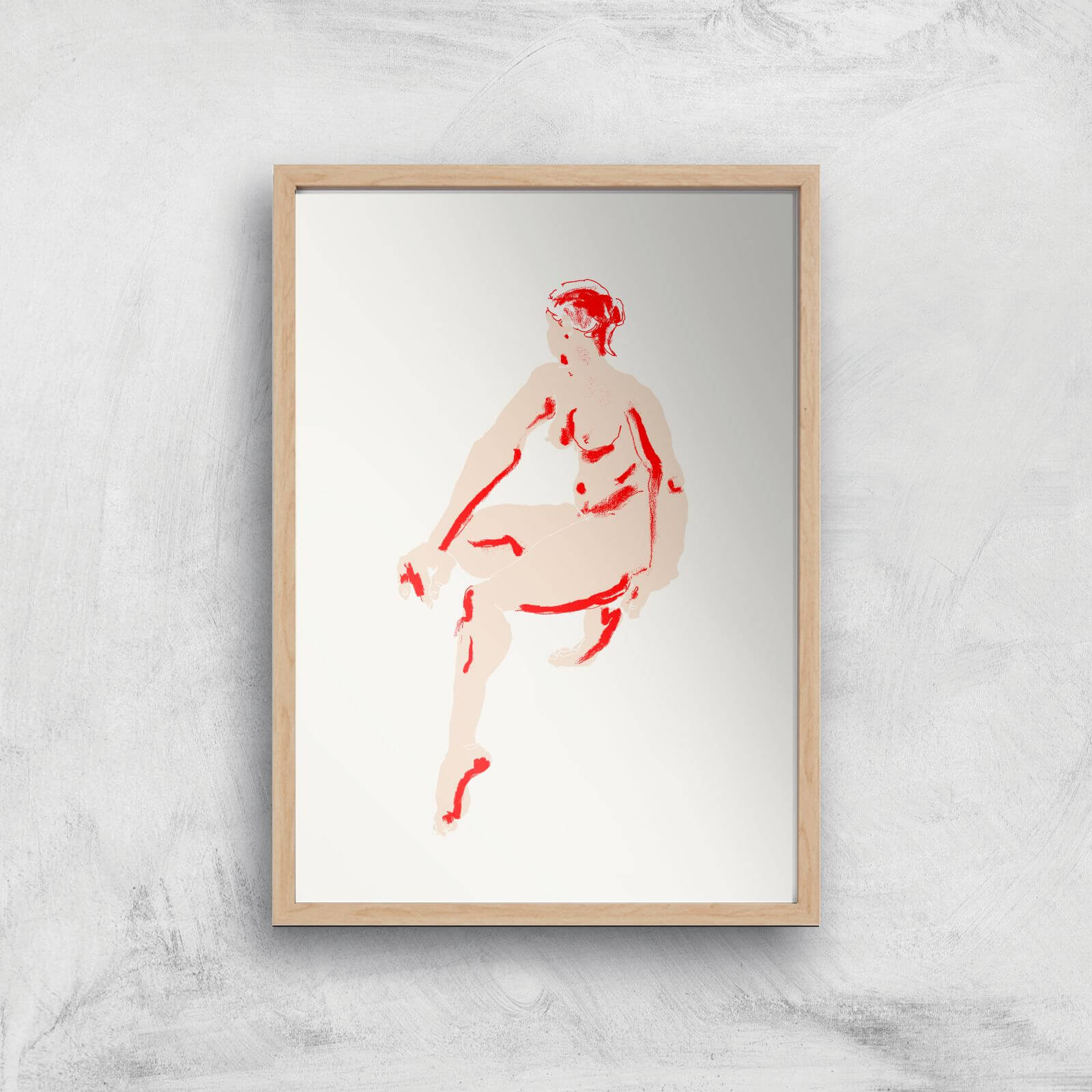Naked Woman Giclee Art Print - A2 - Wooden Frame