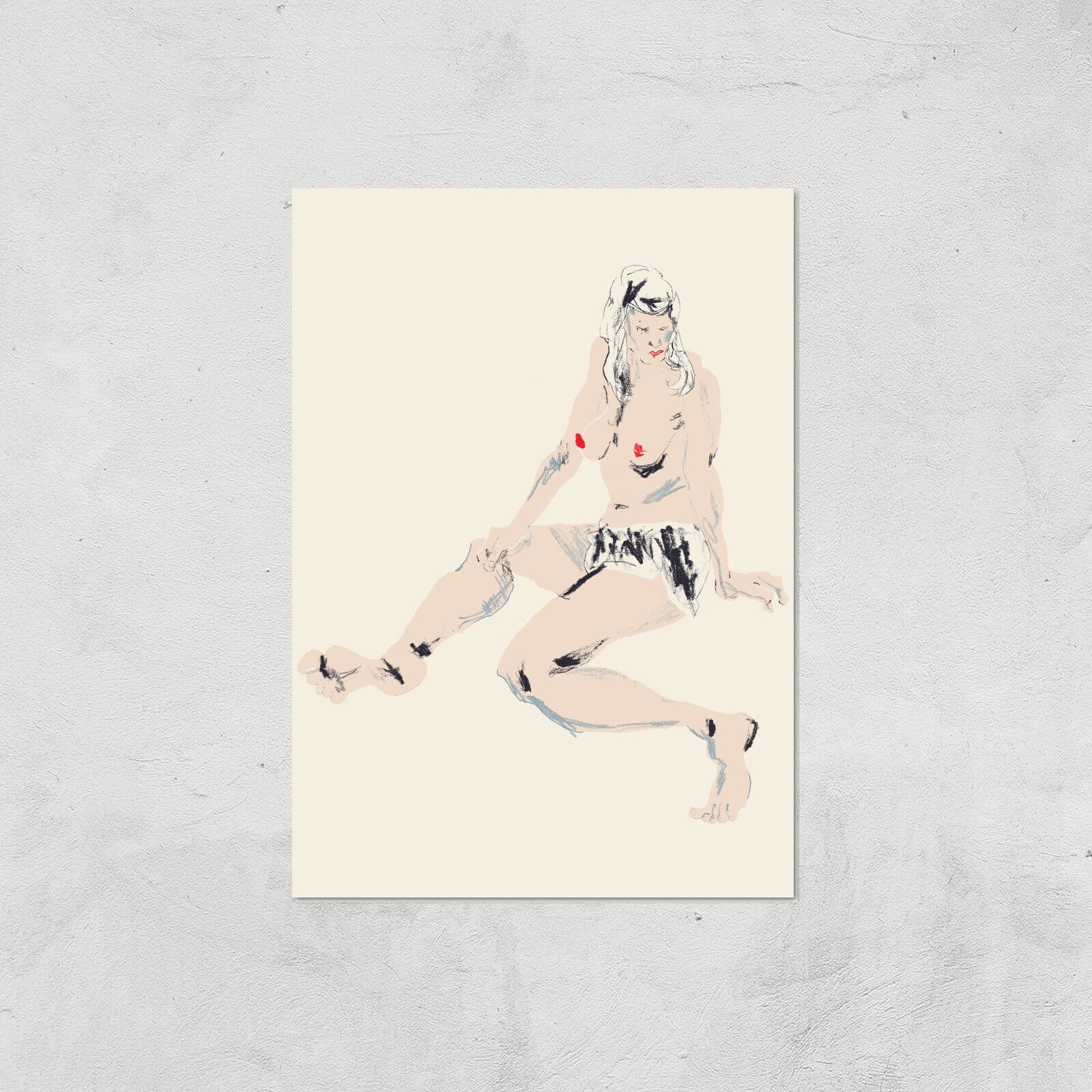 Seated Girl Giclee Art Print - A3 - Print Only