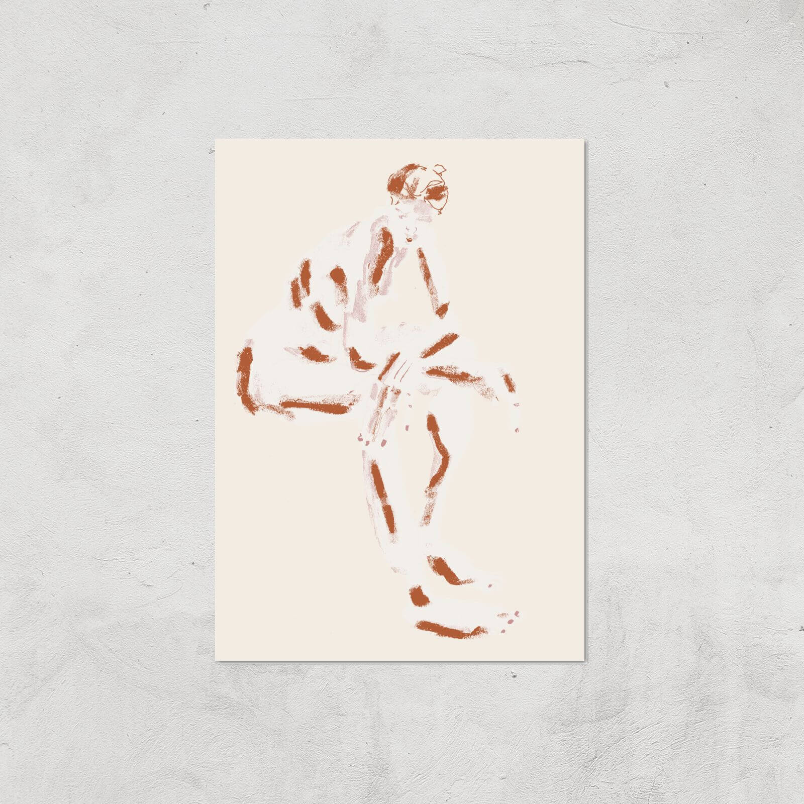 Seated Nude With Crossed Arms Giclee Art Print - A3 - Print Only