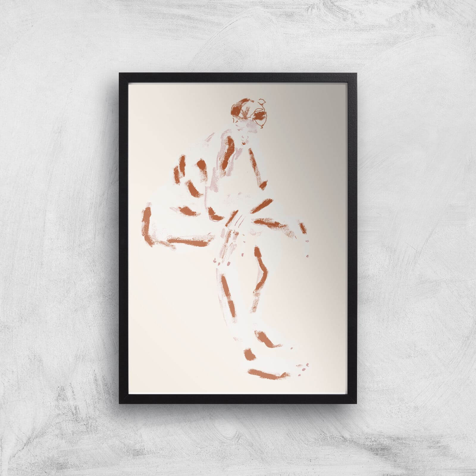 Seated Nude With Crossed Arms Giclee Art Print - A3 - Black Frame