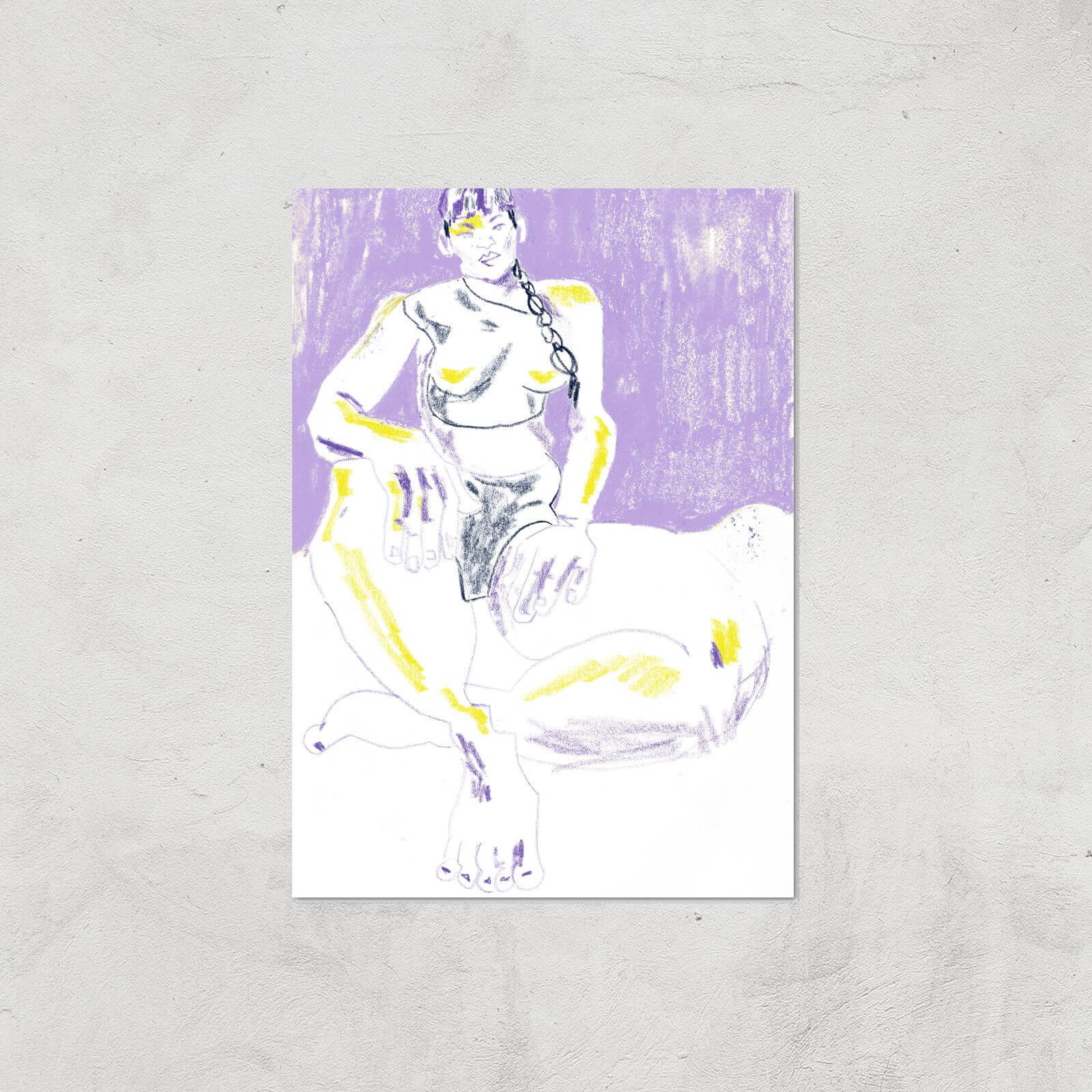Purple Girl Giclee Art Print - A4 - Print Only
