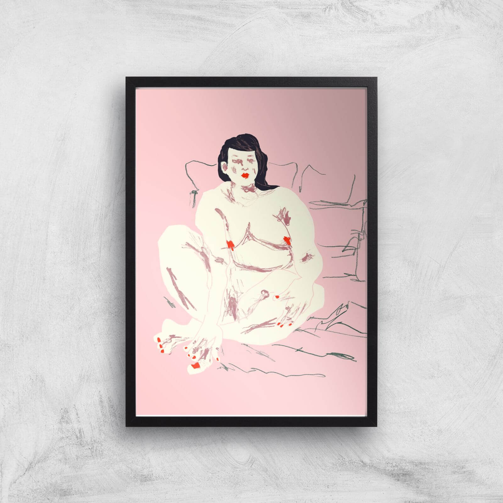 Trixie Giclee Art Print - A4 - Black Frame