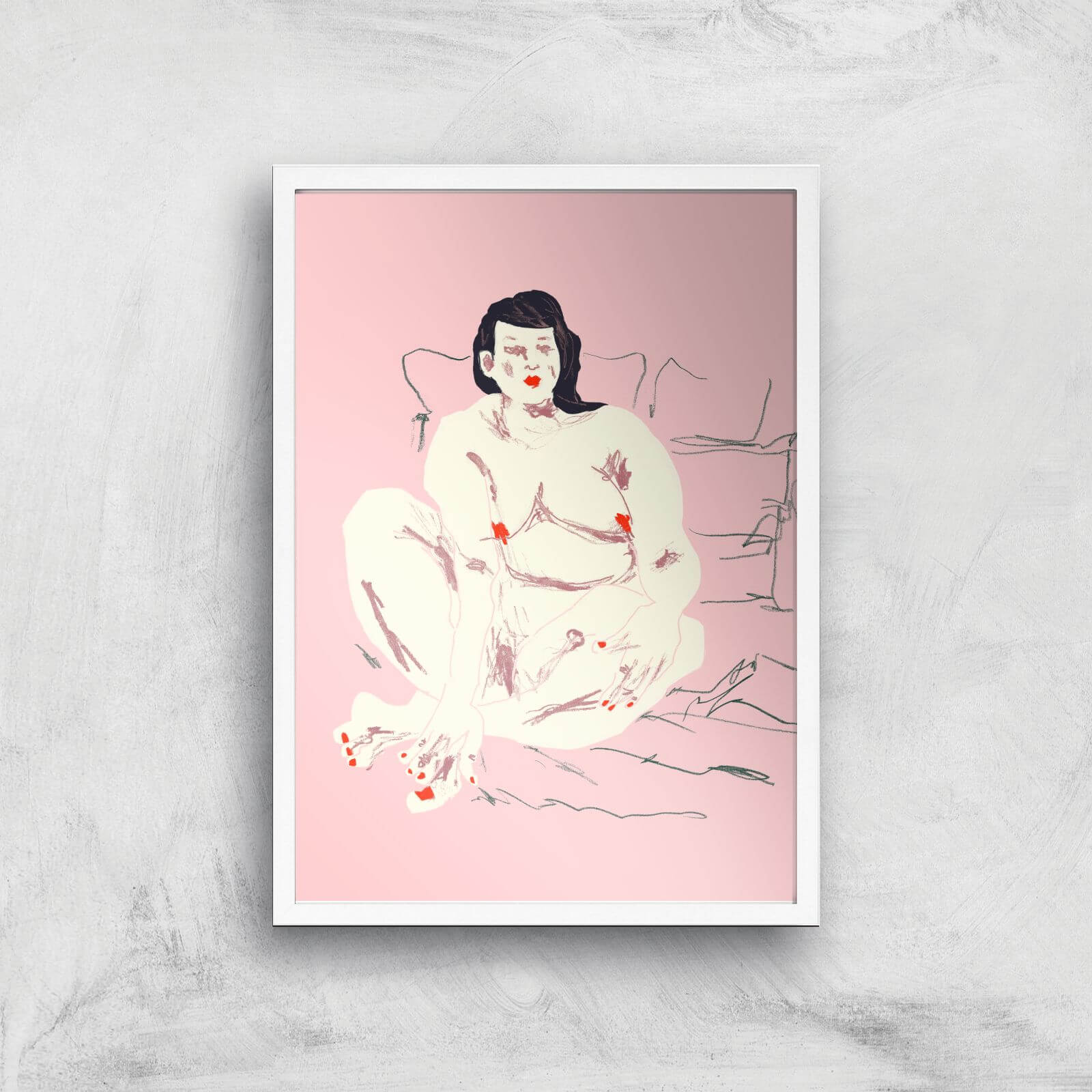 Trixie Giclee Art Print - A3 - White Frame