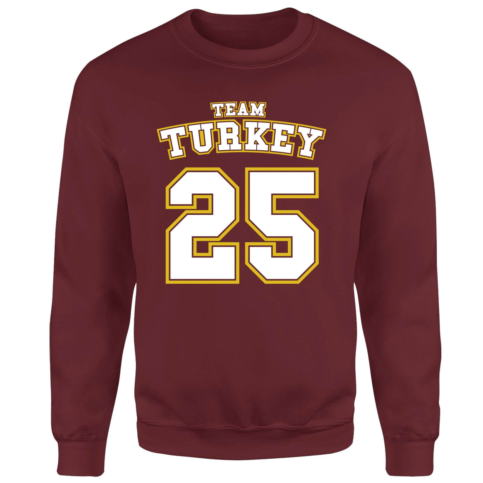 Christmas Sports Team Turkey Unisex Sweatshirt - Burgundy - XL - Burgundy
