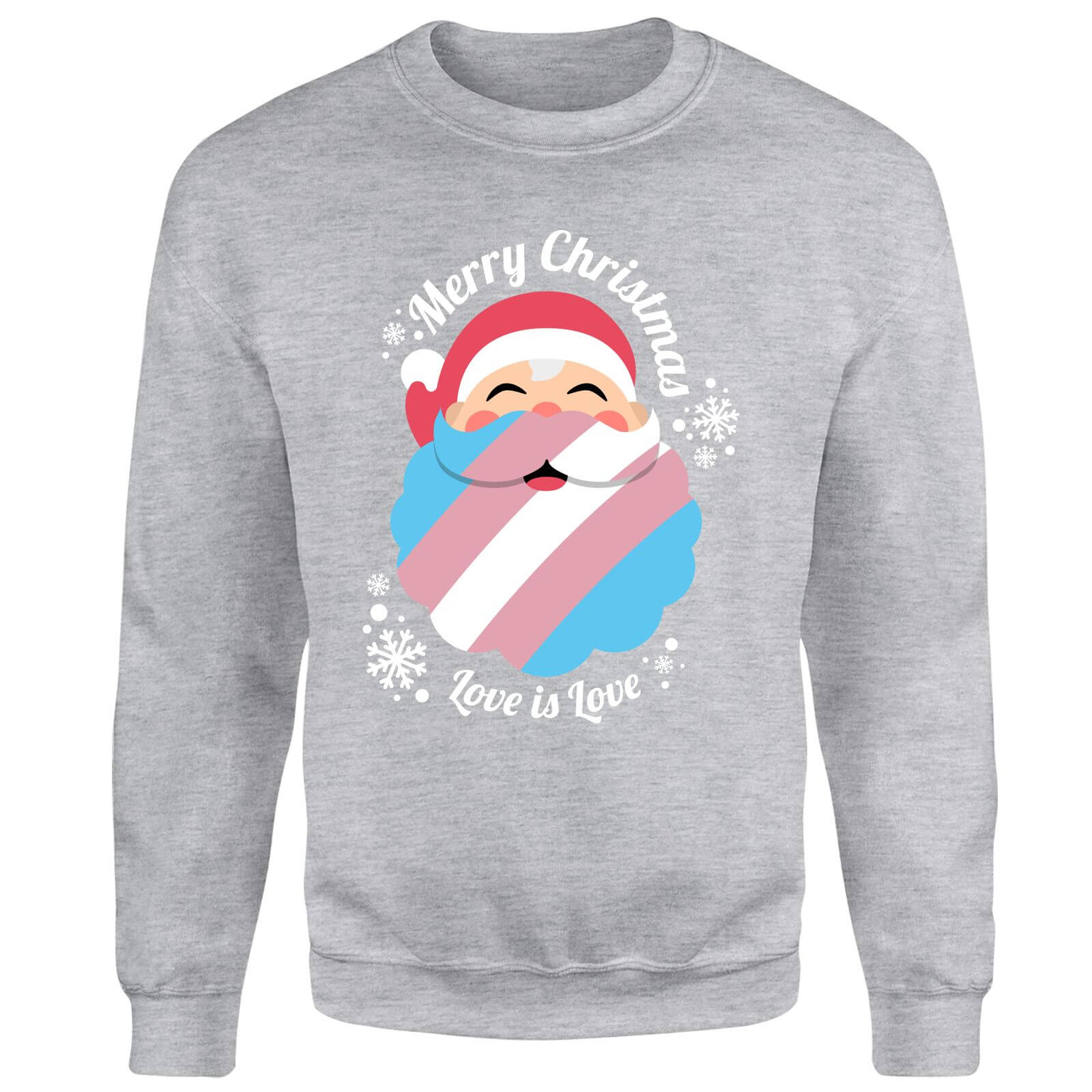 LGBTQ+ Trans Positive Christmas Unisex Sweatshirt - Grey - 5XL - Grey