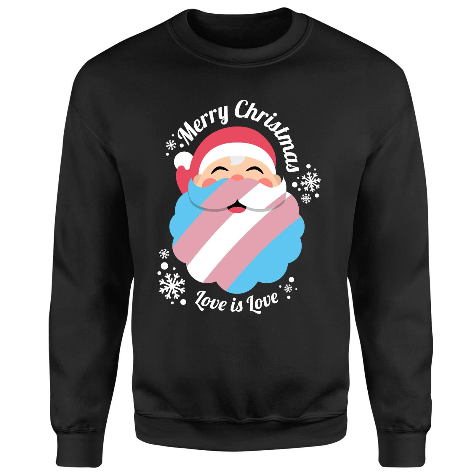 LGBTQ+ Trans Positive Christmas Unisex Sweatshirt - Black - S - Black