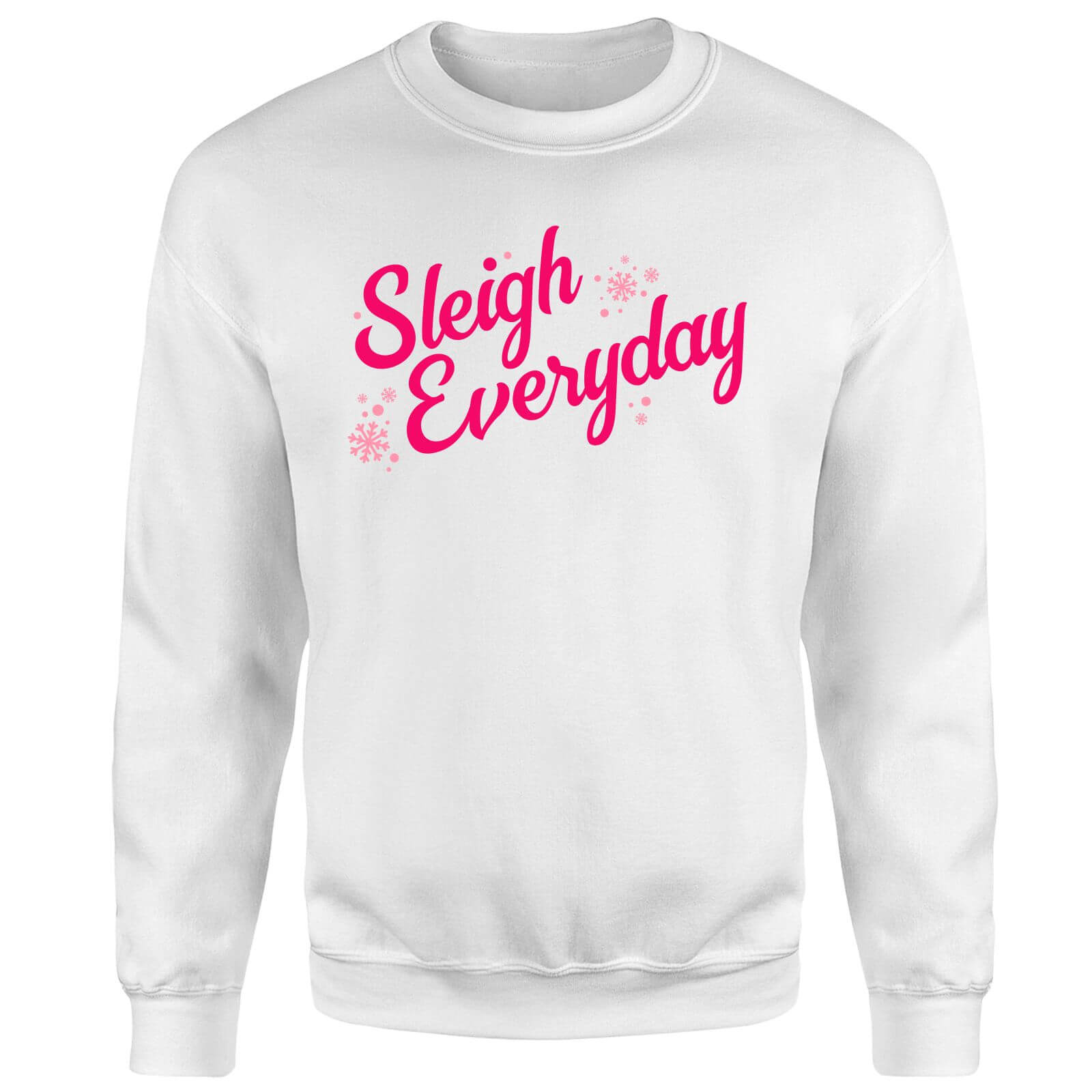 Snowy Sleigh Everyday Unisex Sweatshirt - White - S - White