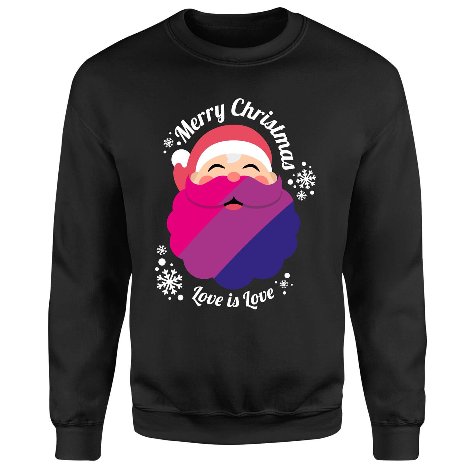 LGBTQ+ Bisexual Christmas Love Unisex Sweatshirt - Black - S - Black