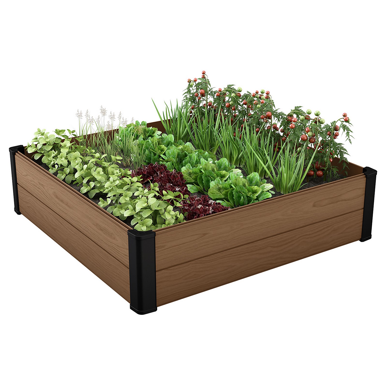 Photo of Keter Darwin 106cm X 106cm Outdoor Maple Square Raised Garden Bed - Brown