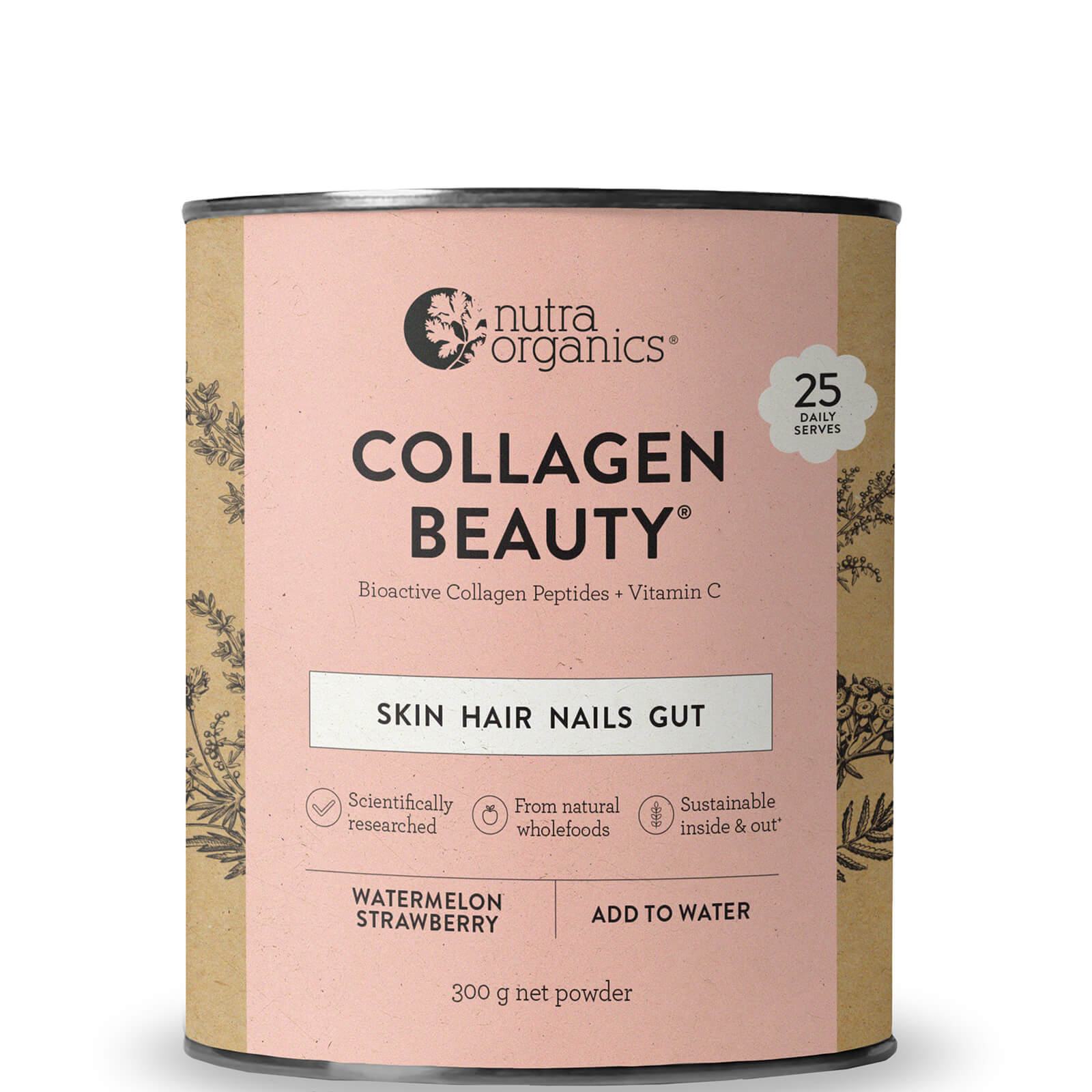 nutra organics collagen beauty - waterberry 300g uomo