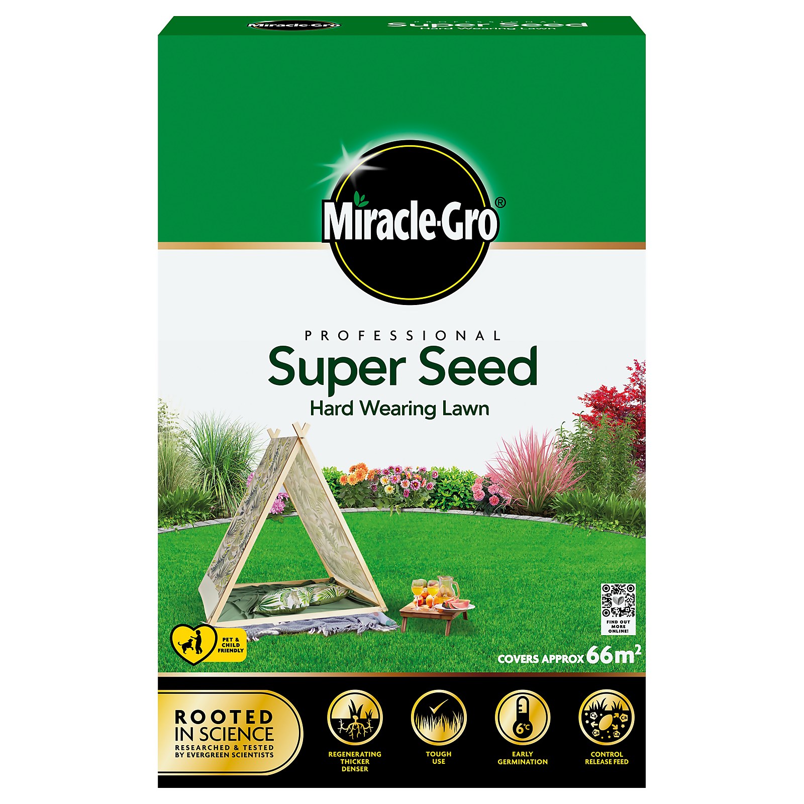 Photo of Miracle-gro Professional Super Seed Hard Wearing Lawn 66m2 - 2kg