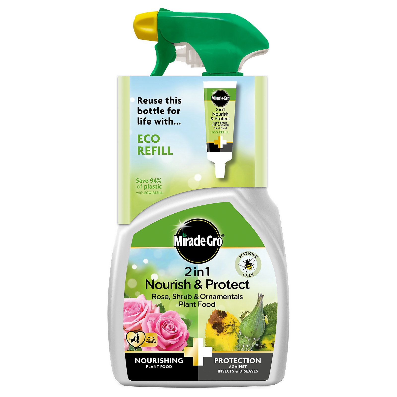 Photo of Miracle-gro® 2 In 1 Nourish & Protect Rose- Shrub & Ornamental Ready To Use Plant Food - 800ml