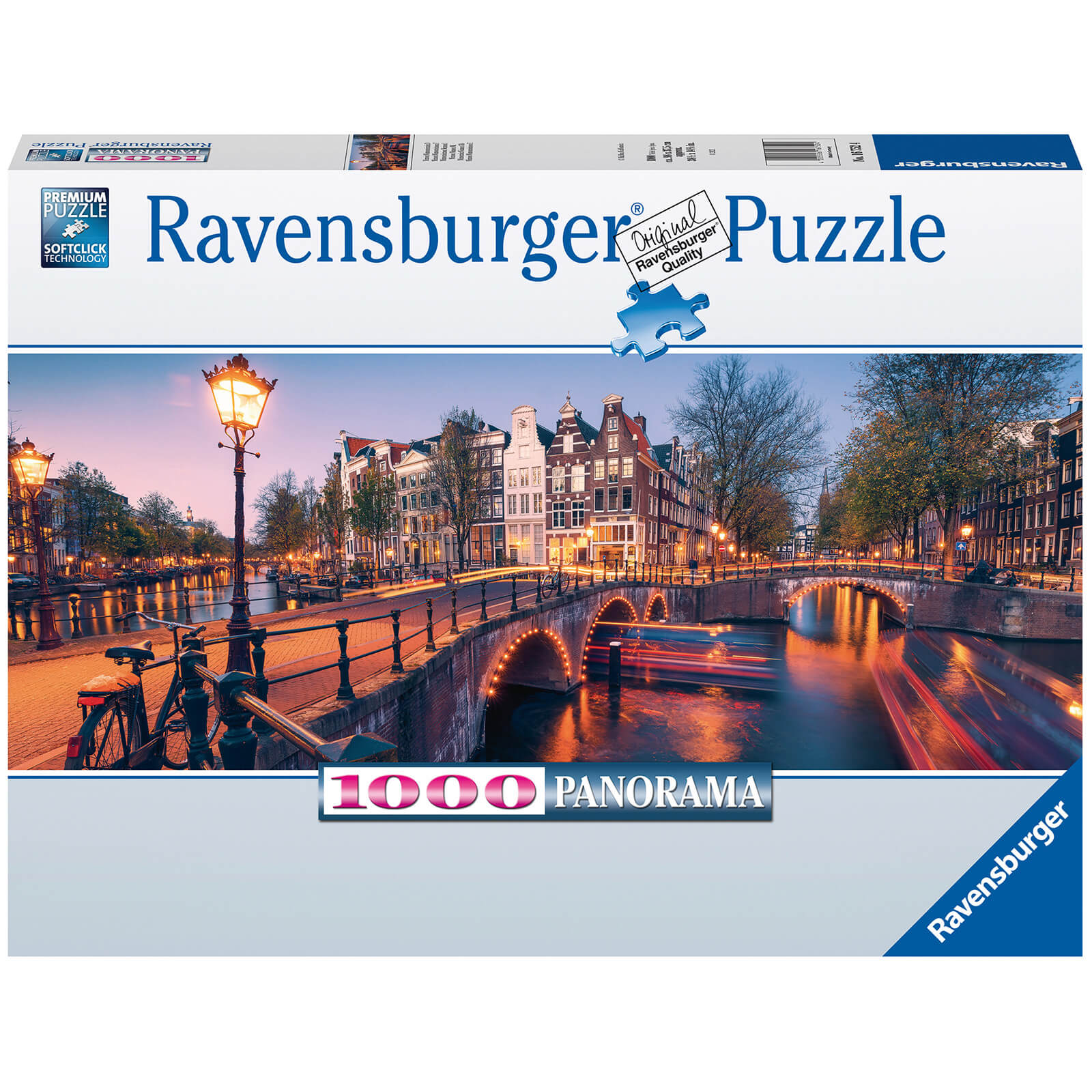 Ravensburger Evening in Amsterdam Panoramic 1000 piece Jigsaw Puzzle