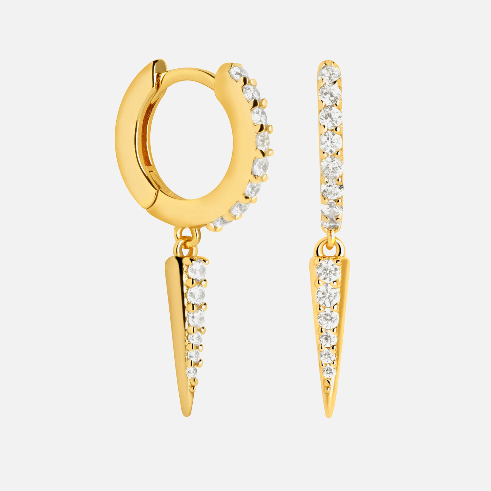 Astrid & Miyu Women's Crystal Spike Huggies - Gold