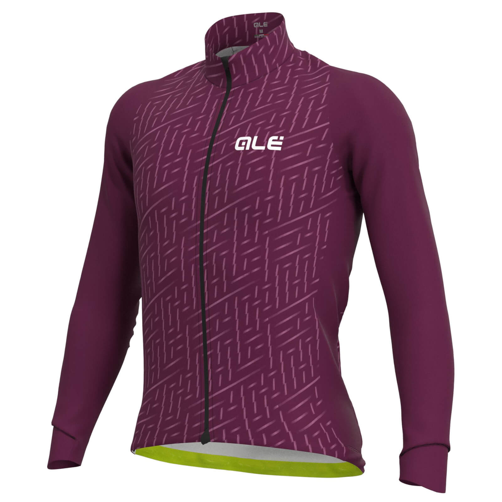 Image of Alé PR/R Green Bolt Long Sleeve Jersey - L - Prune/Pink