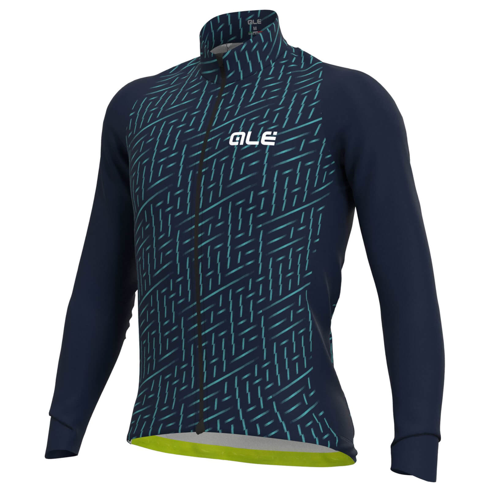 Image of Alé PR/R Green Bolt Long Sleeve Jersey - L - Navy/Turquoise