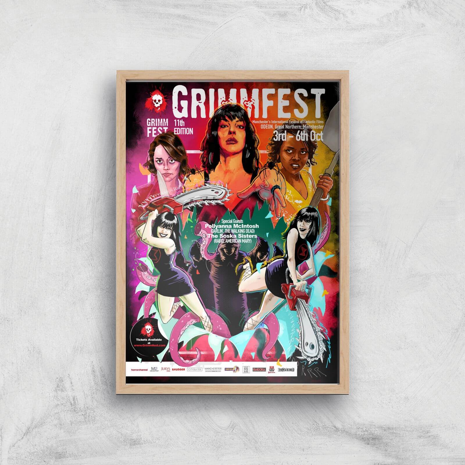 

Grimmfest 11th Edition 2019 Giclée Art Print - A4 - Wooden Frame