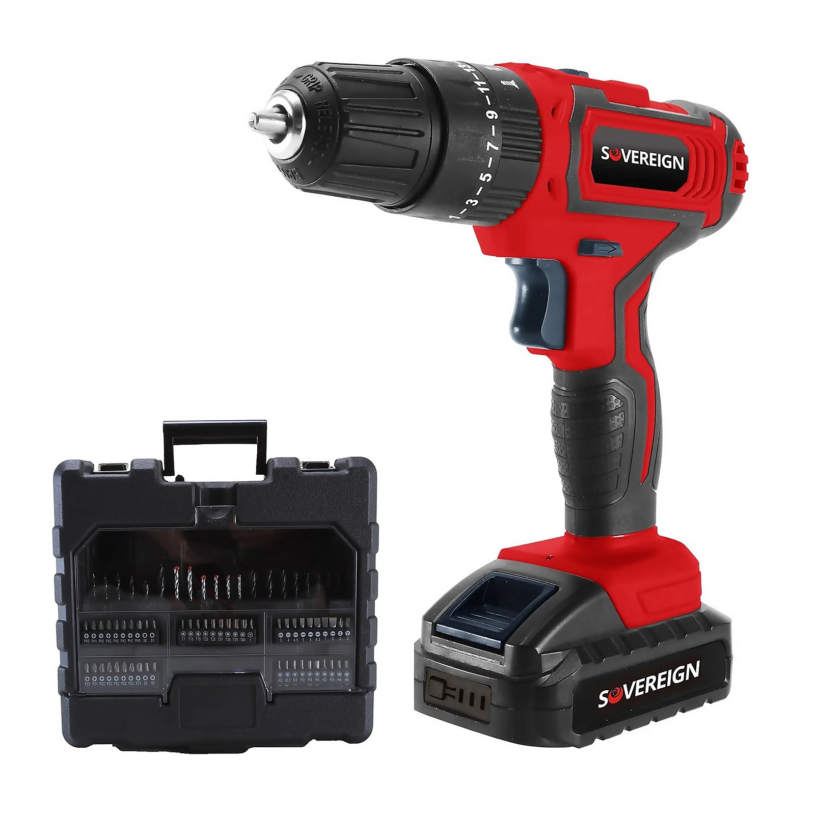Photo of Sovereign 18v Cordless Combi Drill Kit With 71 Piece Drill Driver Accessories