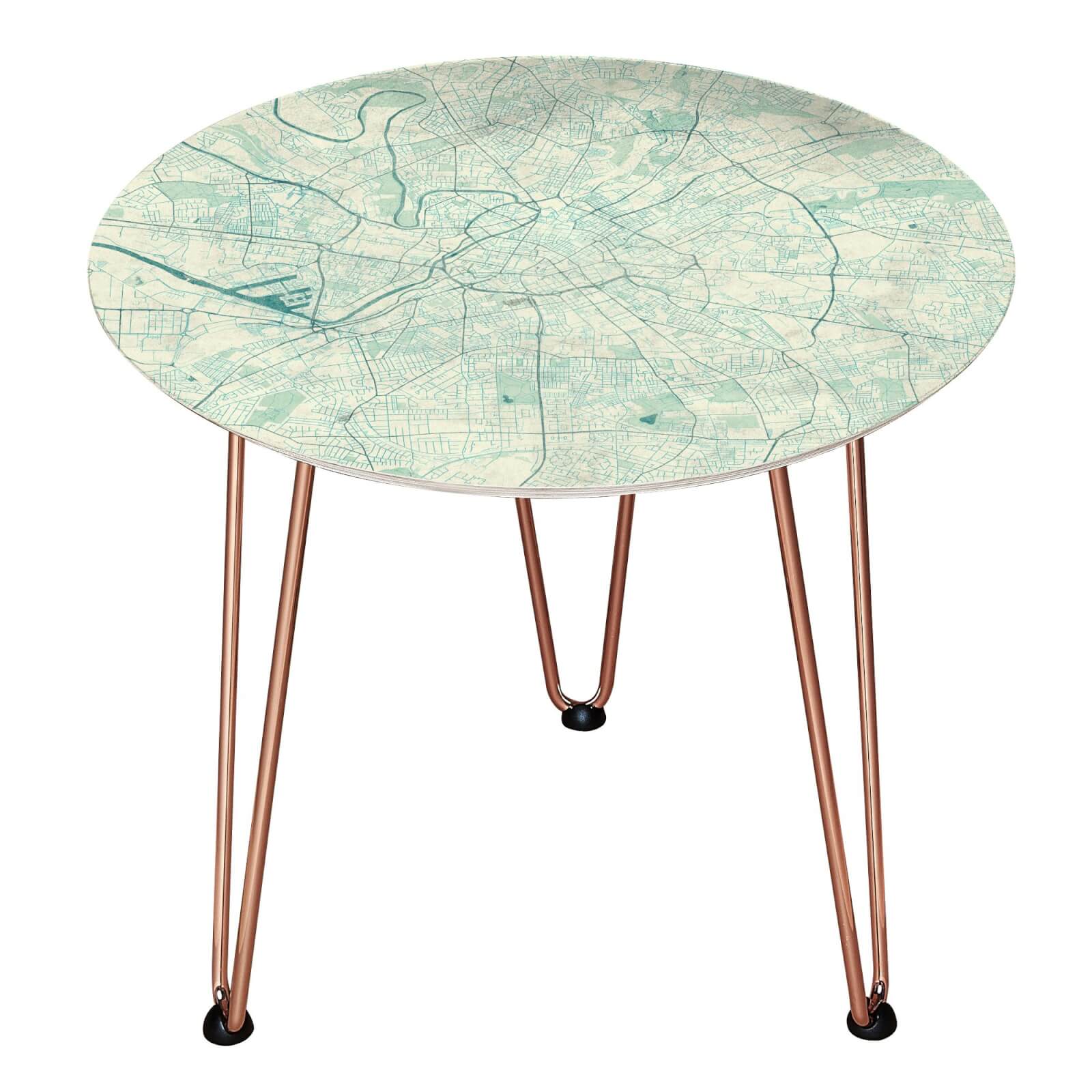 Manchester Wooden Side Table - Rose gold