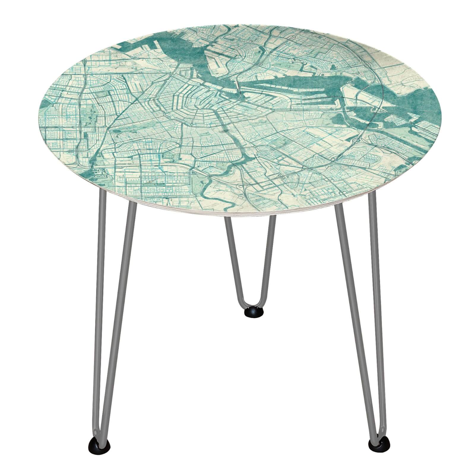 Amsterdam Wooden Side Table - Silver