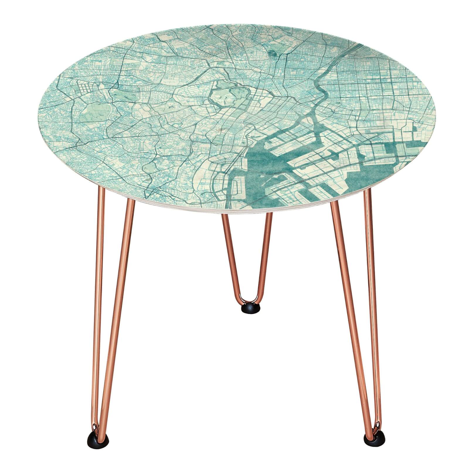 Tokyo Wooden Side Table - Gold