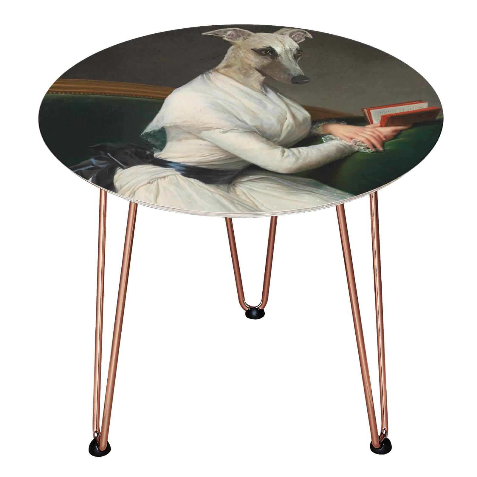 Telma Wooden Side Table - Rose gold