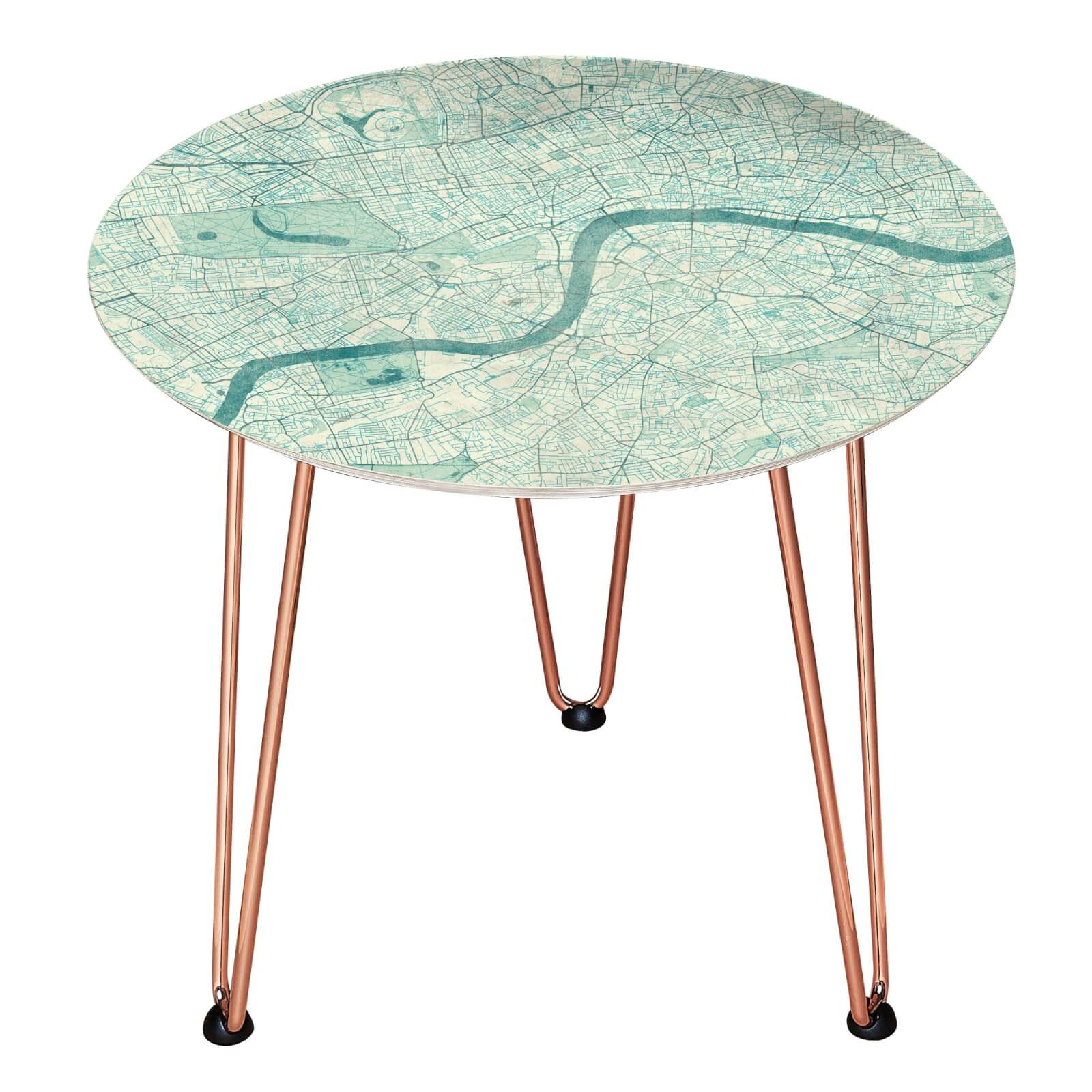 London Wooden Side Table - Gold