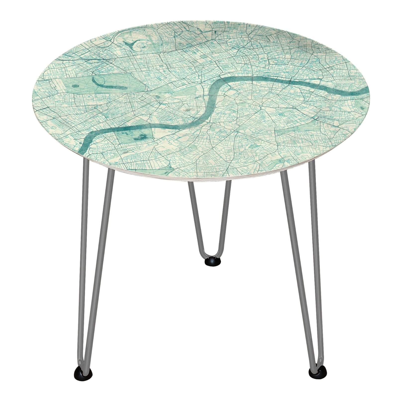 London Wooden Side Table - Silver