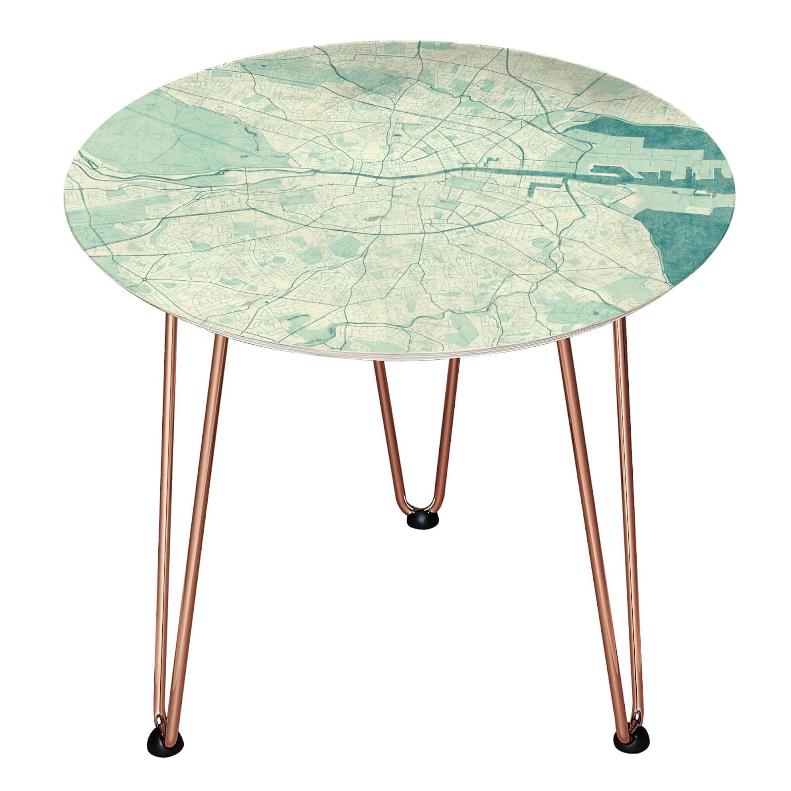 Dublin Wooden Side Table - Rose gold