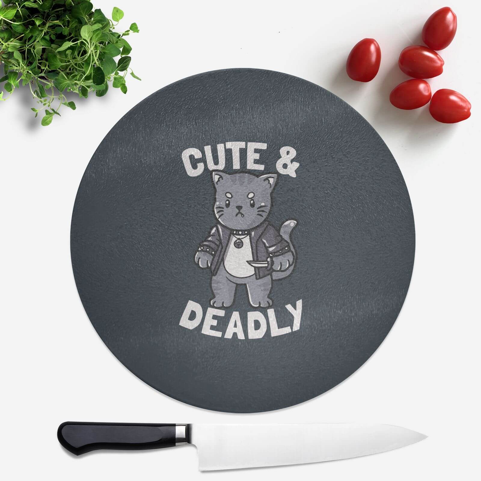 Cute And Deadly Round Chopping Board