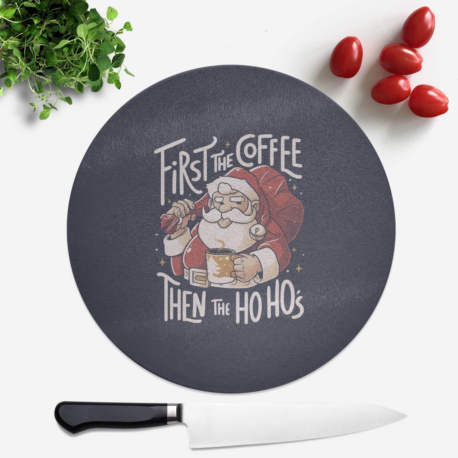 First The Coffee Round Chopping Board