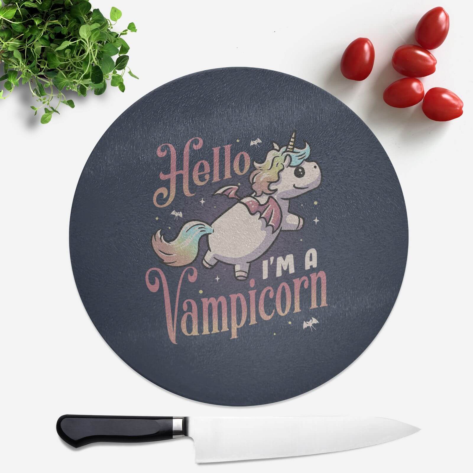 Hello, I'm A Vampicorn Round Chopping Board