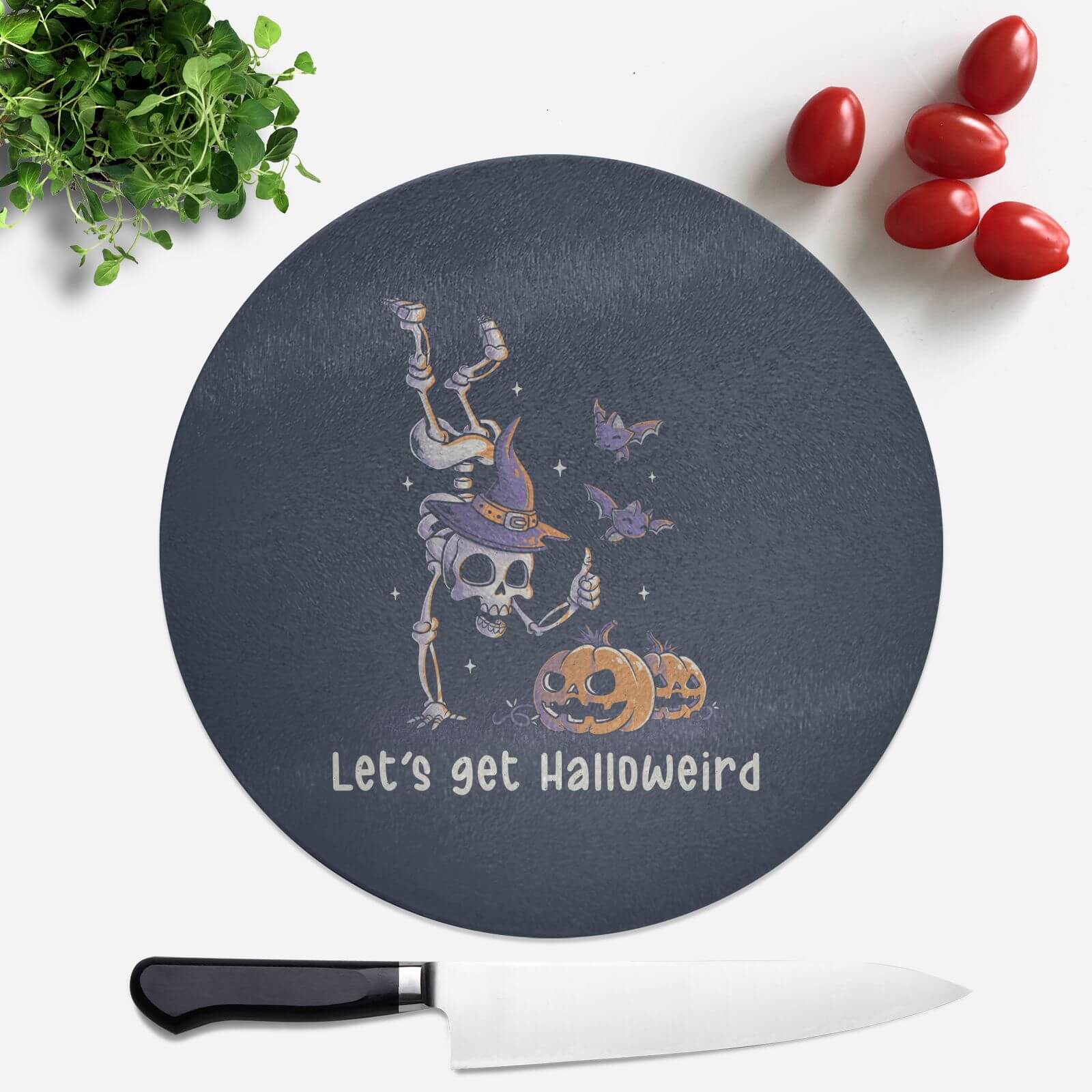 Lets Get Halloweird Round Chopping Board