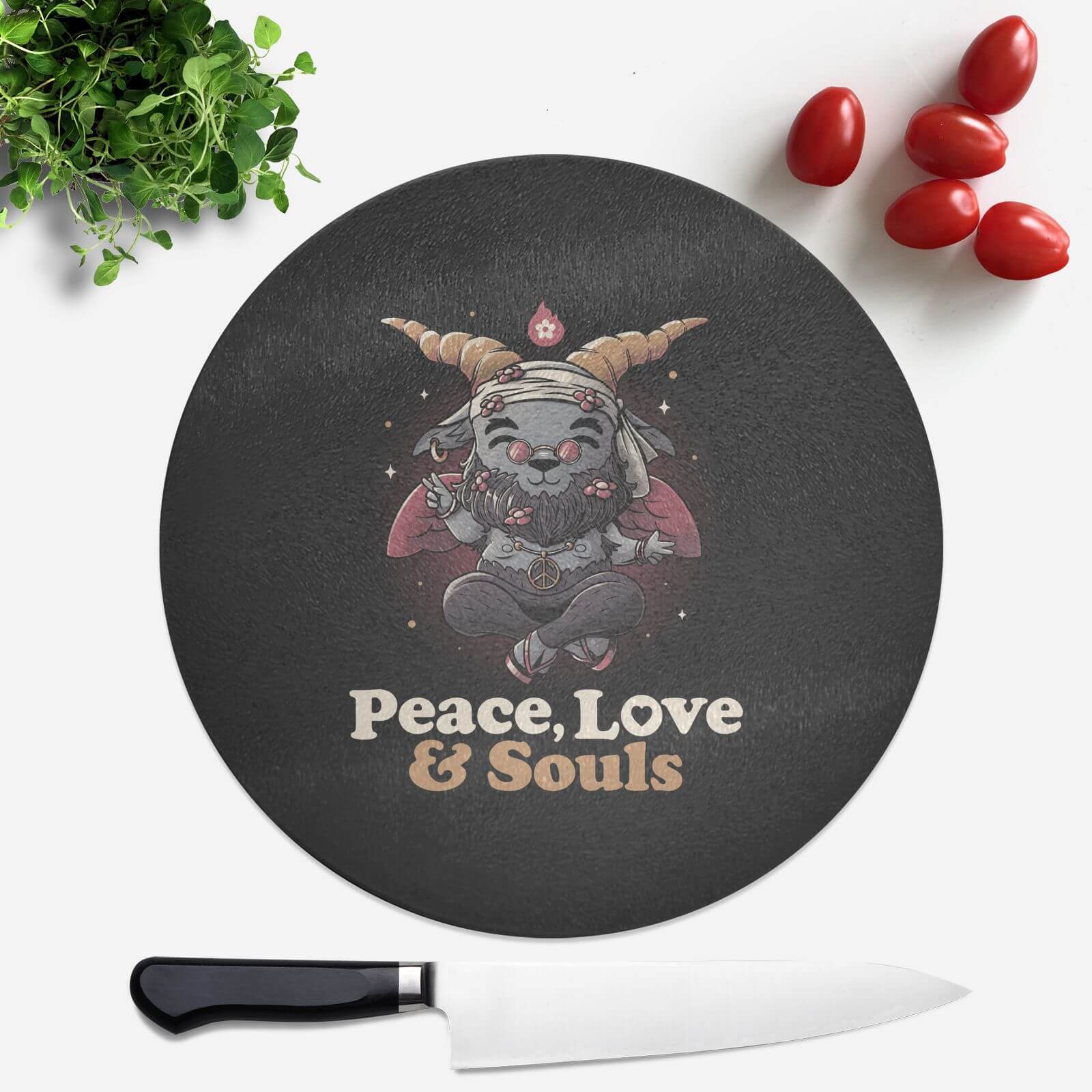Peace Love And Souls Round Chopping Board