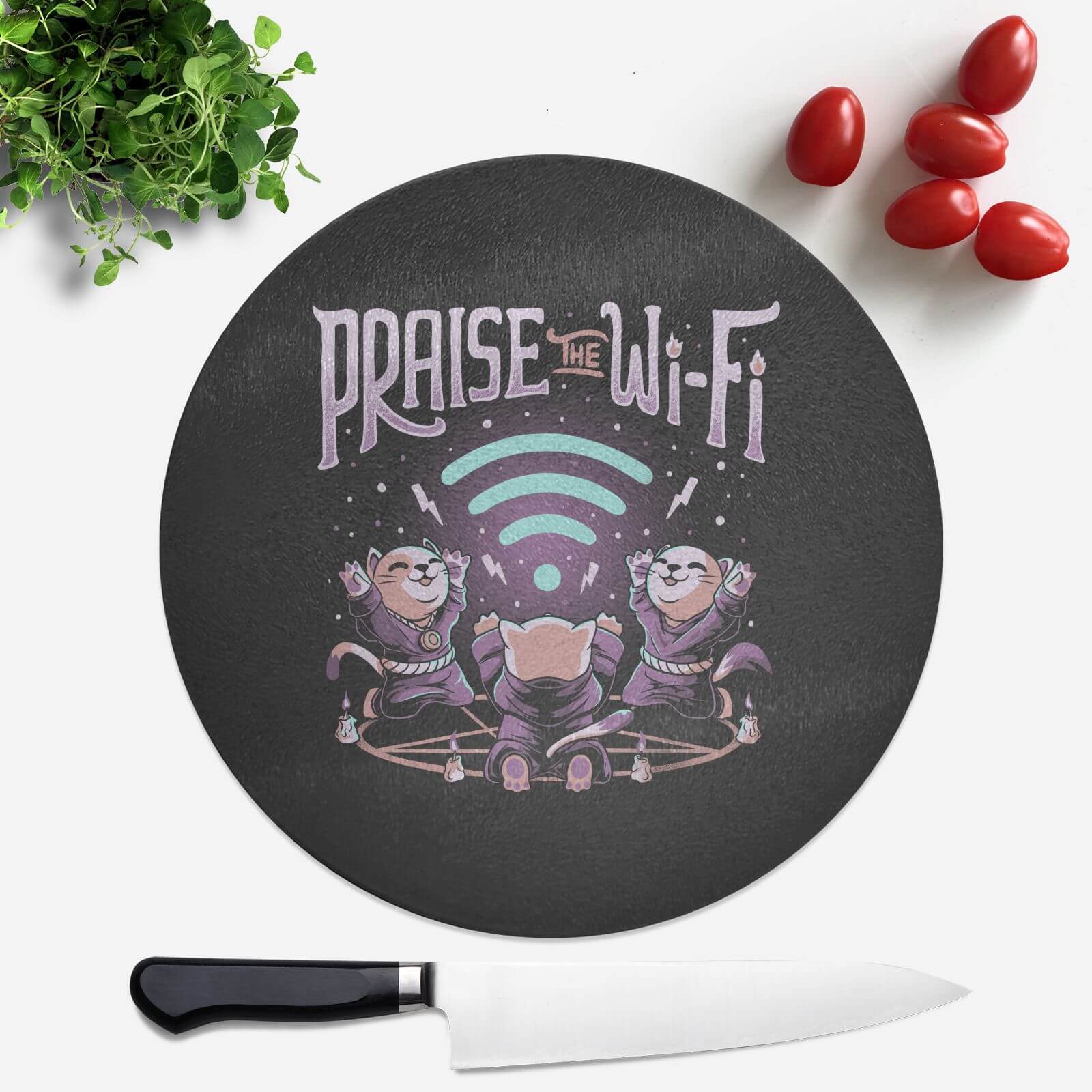 Praise The Wifi Round Chopping Board
