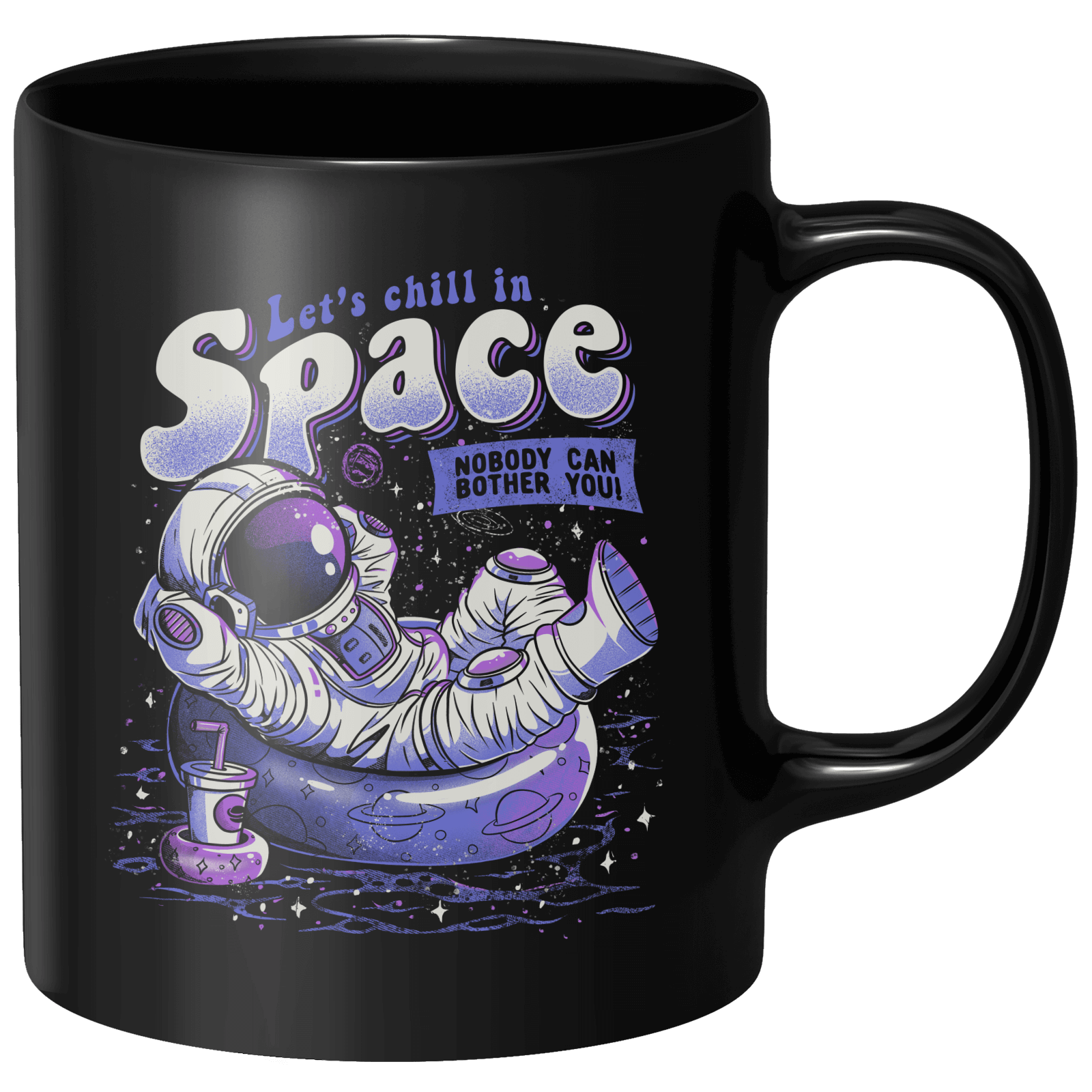 Chilling In Space Mug - Black