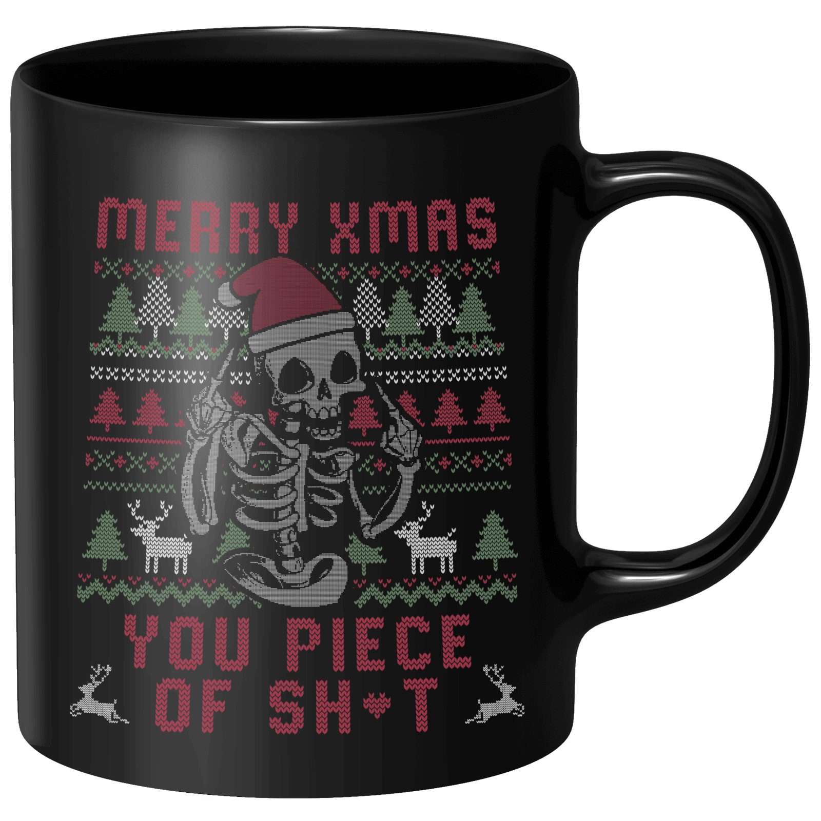Christmas Skull Mug - Black