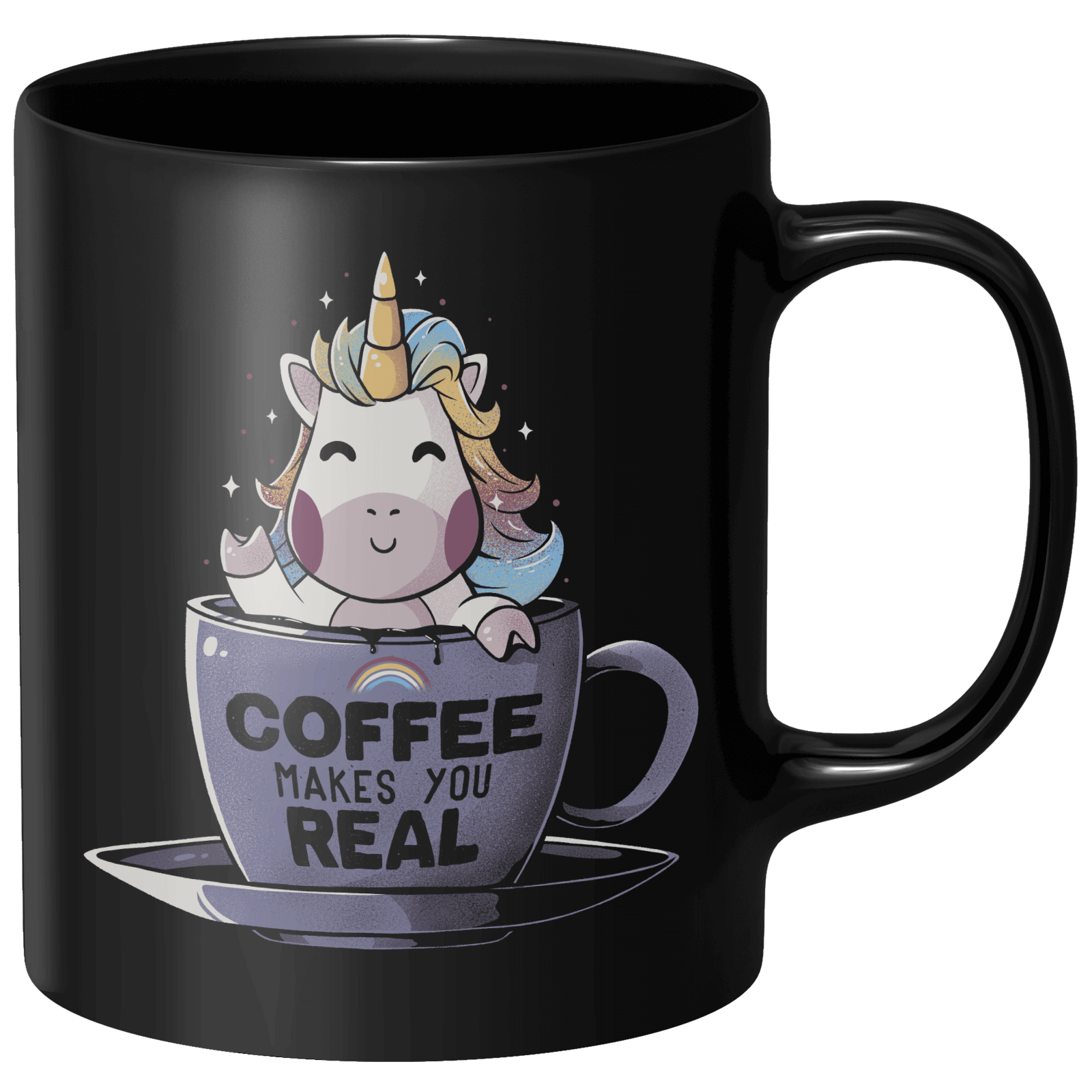 Coffee Makes You Real Mug - Black