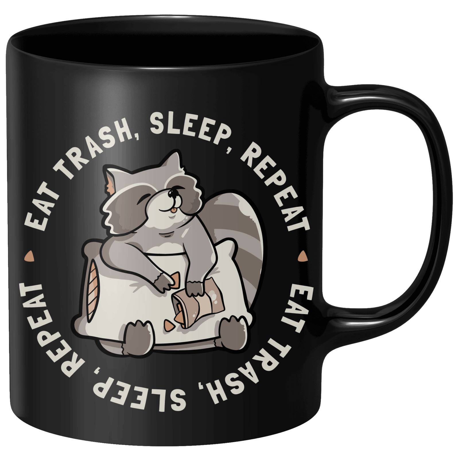 Eat Trash Sleep Repeat Mug - Black