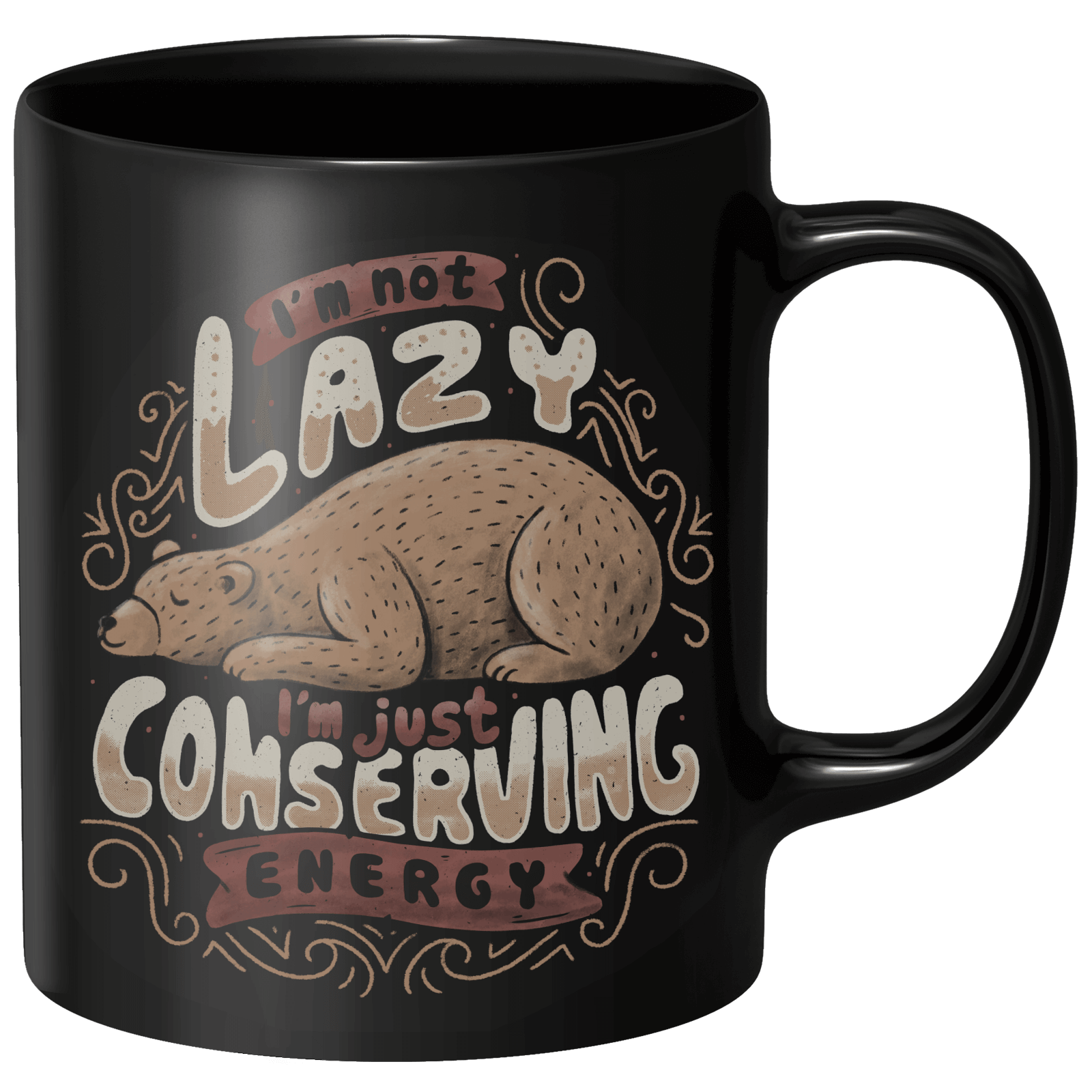 Lazy Bear Mug - Black