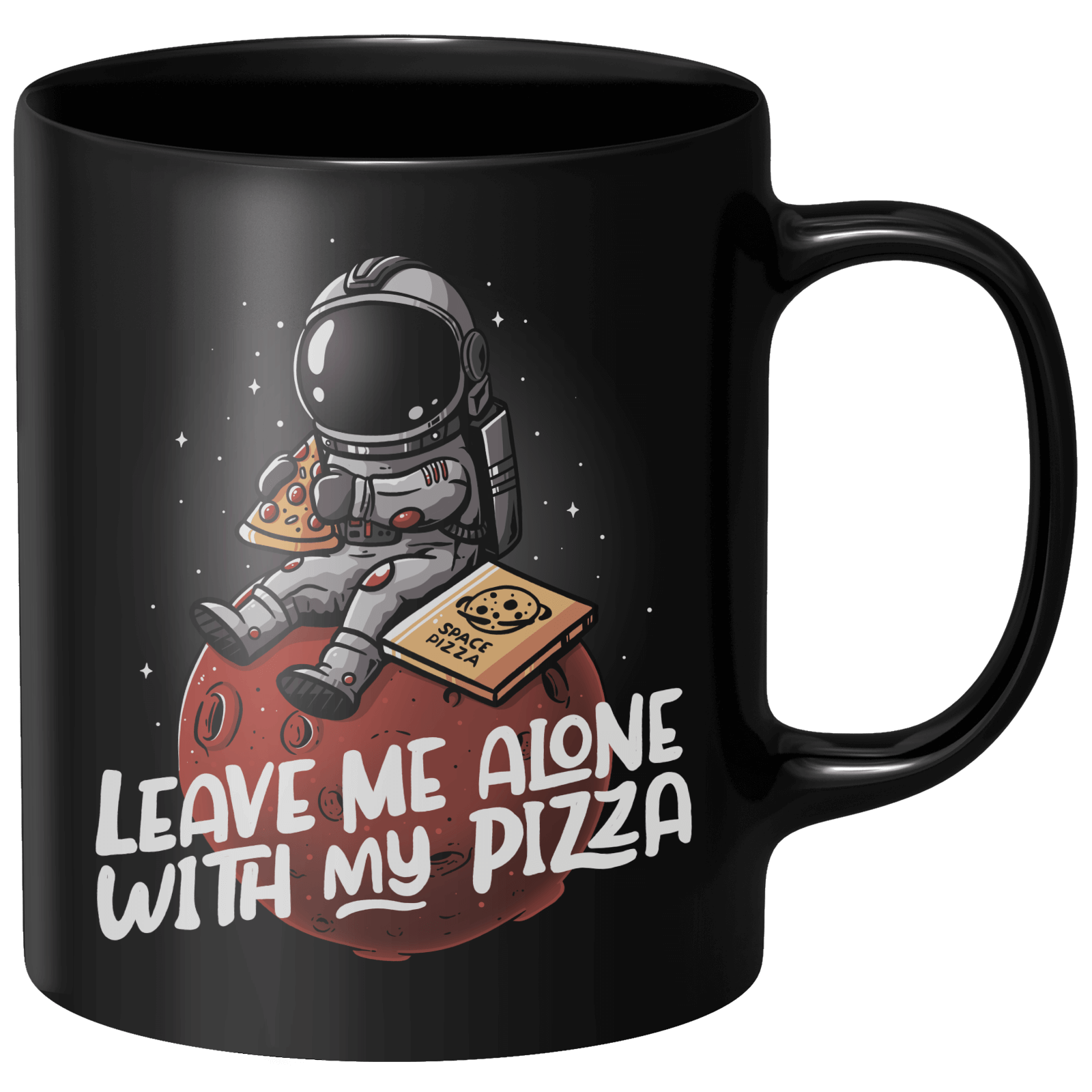 Leave Me Alone With My Pizza Mug - Black