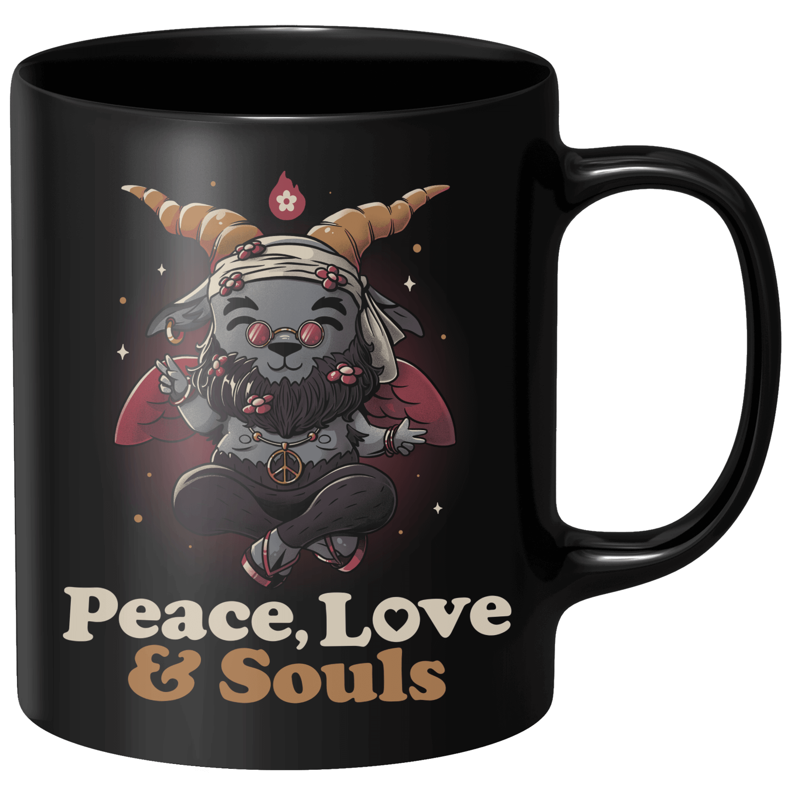 Peace Love And Souls Mug - Black