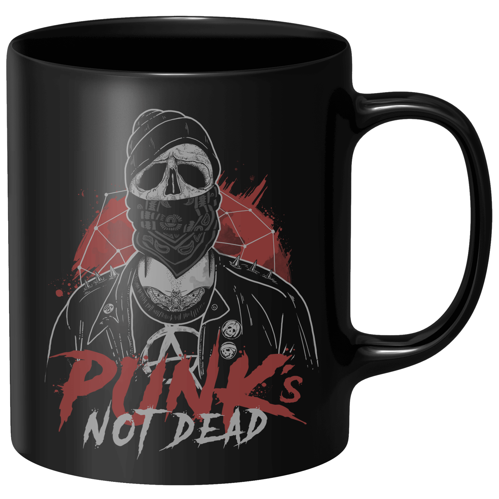 Punks Not Dead Mug - Black