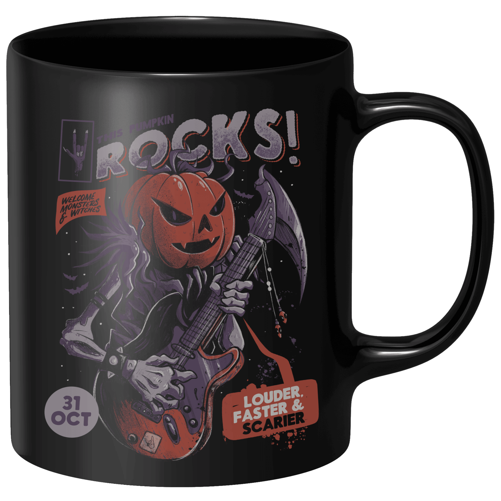 Rock Pumpkin Mug - Black