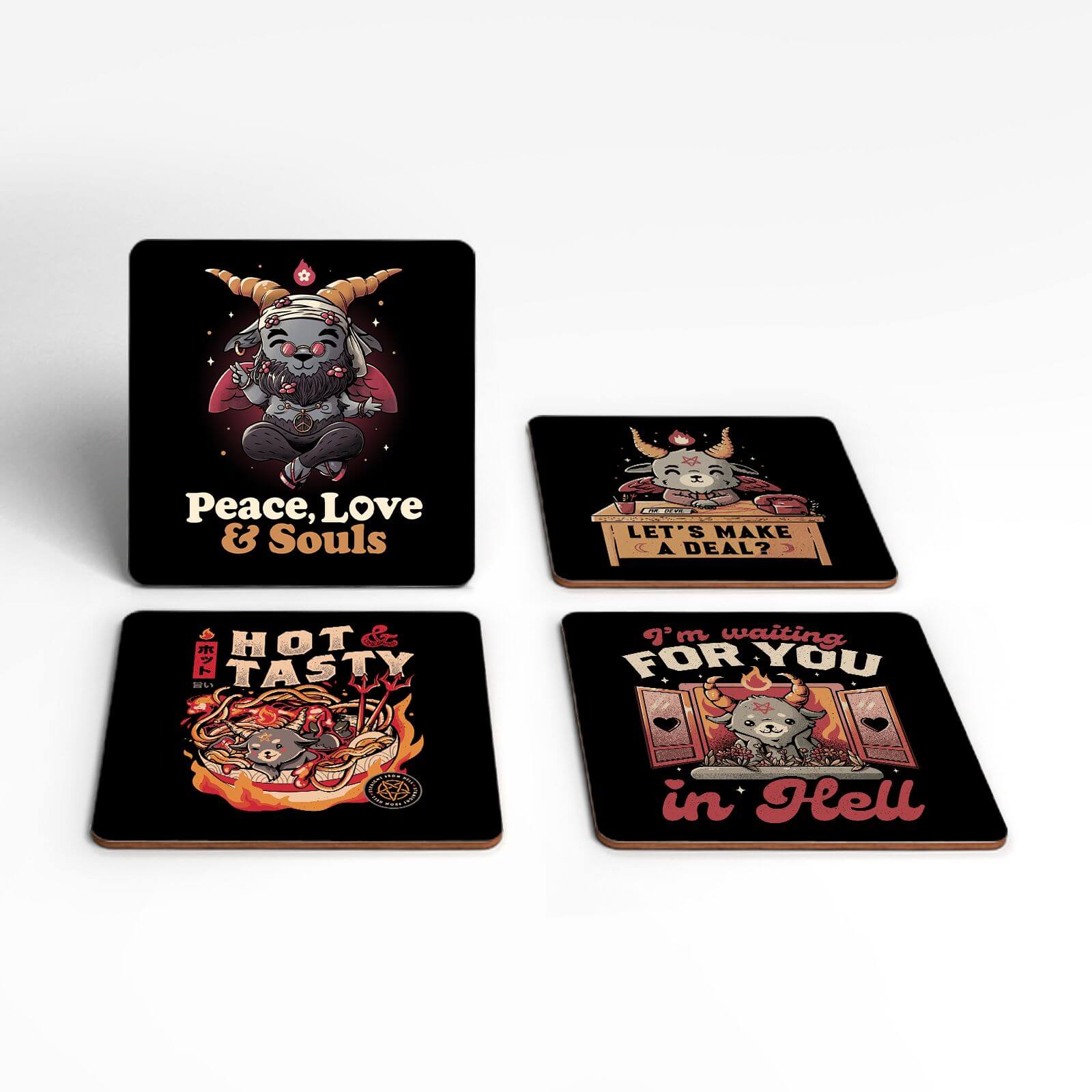 Kawaii Satan Coaster Set