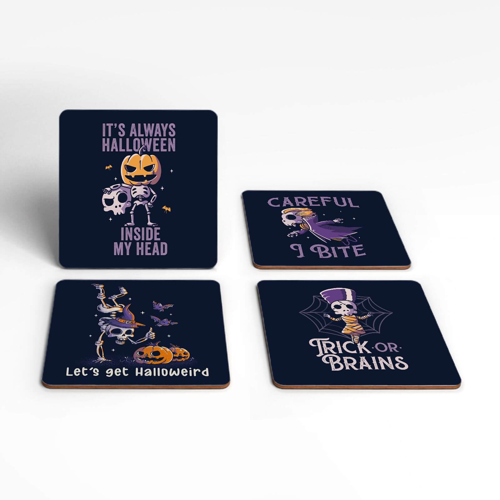 Halloween Fan Coaster Set