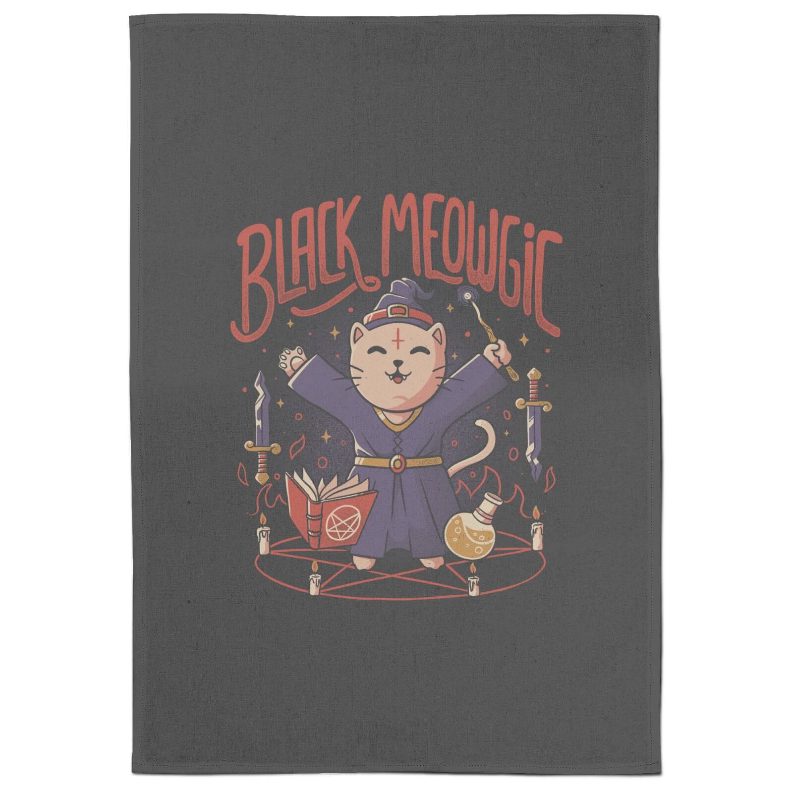Black Meowgic Tea Towel