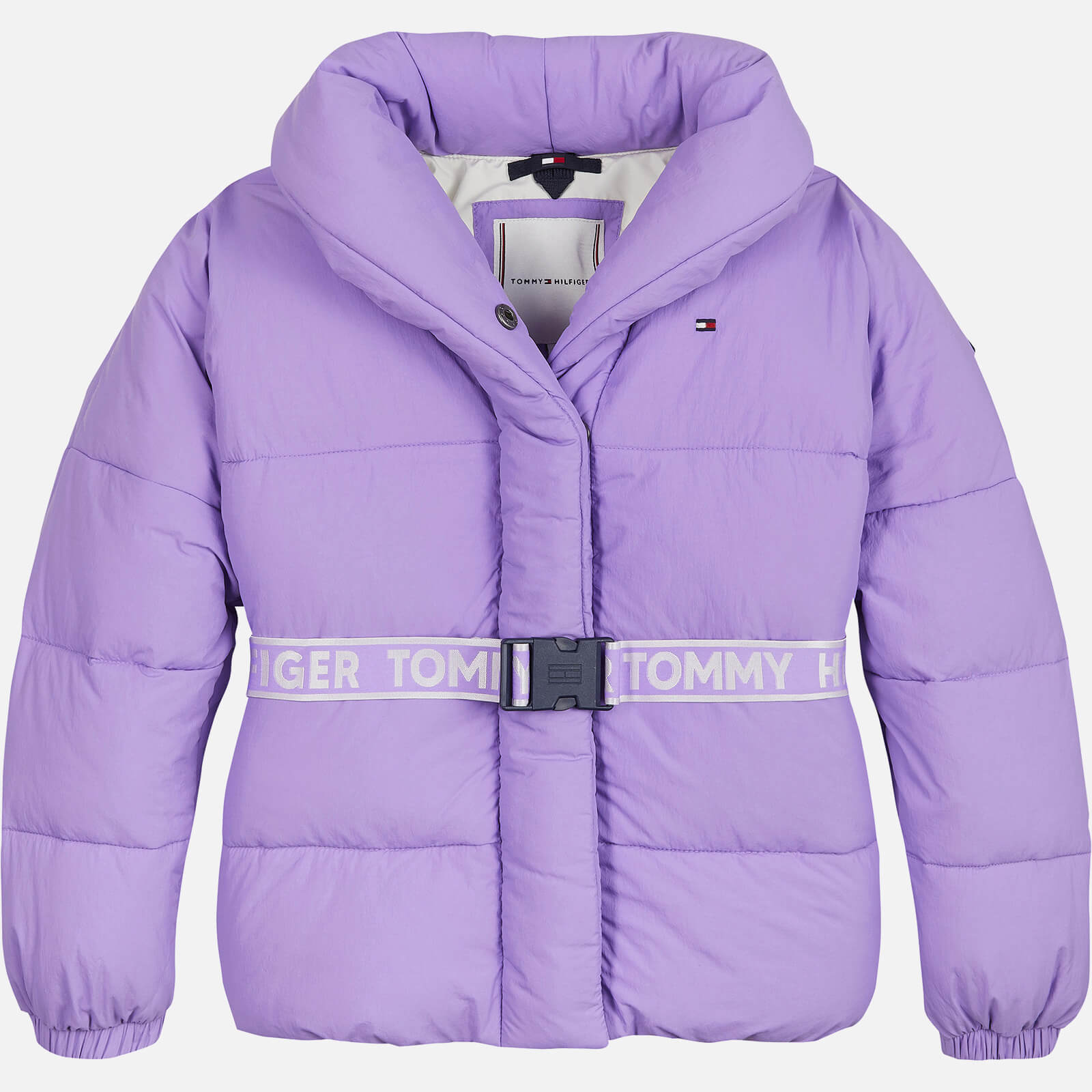 Tommy Hilfiger Girls' Belted Cosy Puffer - Violet Viola - 6 Years