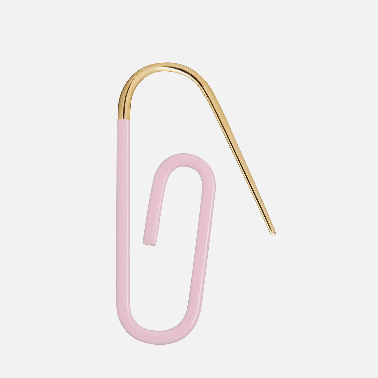 Hillier Bartley Women's Enamel Paperclip Earring - Gold/Light Pink